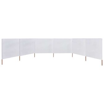 Windscherm 6-panelen 800x80 cm stof wit 3