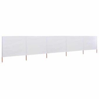 Windscherm 5-panelen 600x80 cm stof zandwit 2