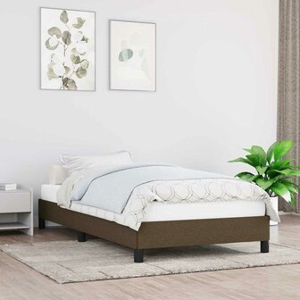 Bedframe zonder matras 90x190 cm stof donkerbruin 1