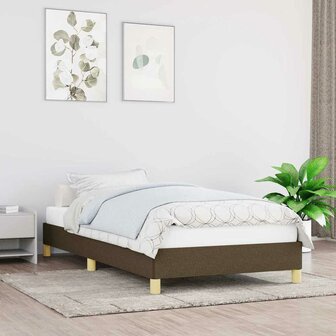 Bedframe zonder matras 100x200 cm stof donkerbruin 1
