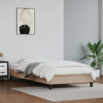 Bedframe kunstleer cappuccinokleurig 100x200 cm 1