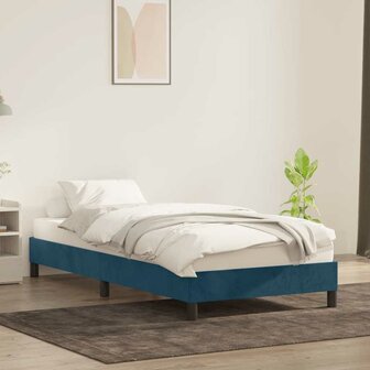 Bedframe zonder matras 80x210 cm fluweel donkerblauw 3