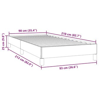 Bedframe zonder matras 90x210 cm fluweel donkergrijs 9