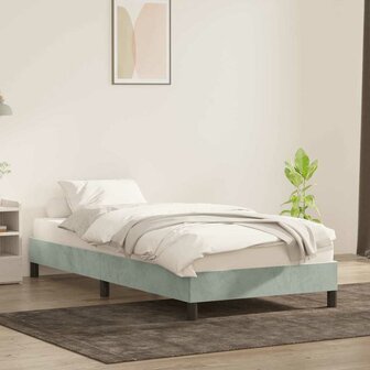 Bedframe zonder matras 100x210 cm fluweel lichtgrijs 3