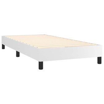 Boxspring bed kunstleer wit 90x200 cm 4