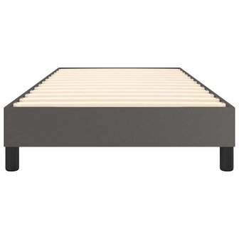 Boxspring bed kunstleer grijs 90x200 cm 5