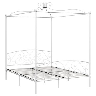 Hemelbedframe metaal wit 160x200 cm 2