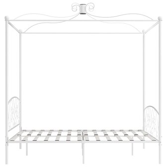 Hemelbedframe metaal wit 160x200 cm 4