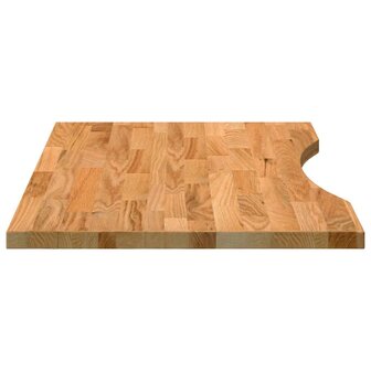 Bureaublad rechthoekig 80x60x2,5cm massief eikenhout lichtbruin 6