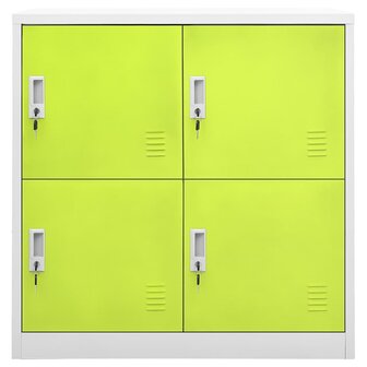 Lockerkast 90x45x92,5 cm staal lichtgrijs en groen 2