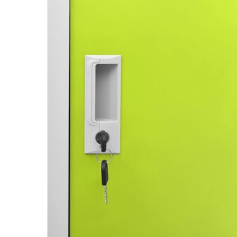 Lockerkast 90x45x92,5 cm staal lichtgrijs en groen 6