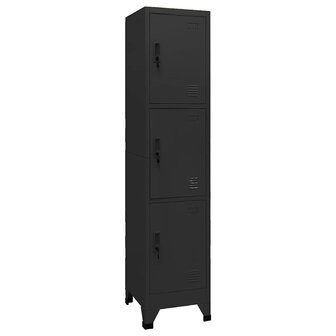 Lockerkast 38x45x180 cm staal zwart 1