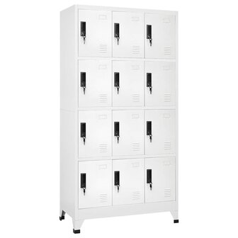 Lockerkast 90x45x180 cm staal wit 1