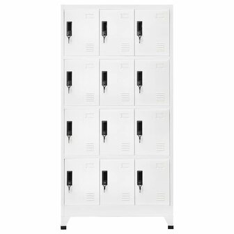 Lockerkast 90x45x180 cm staal wit 2