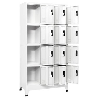Lockerkast 90x45x180 cm staal wit 3