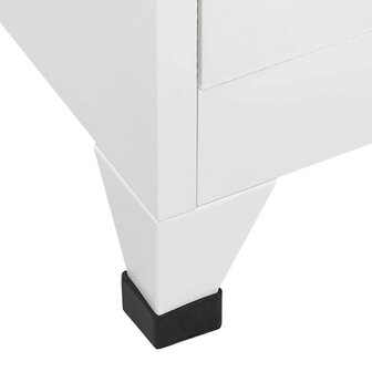 Lockerkast 90x45x180 cm staal wit 6