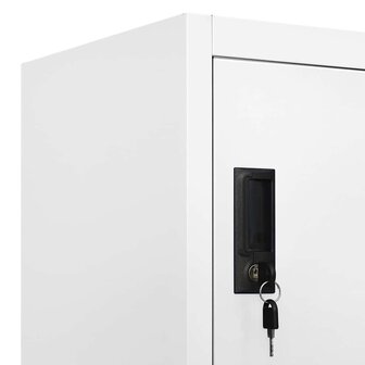Lockerkast 90x45x180 cm staal wit 7