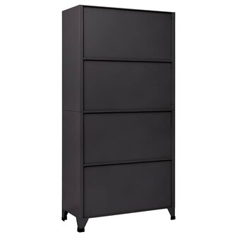Lockerkast 90x40x180 cm staal antracietkleurig en wit 5