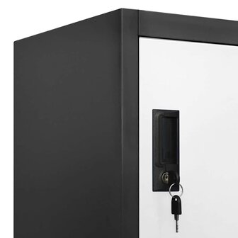 Lockerkast 90x40x180 cm staal antracietkleurig en wit 7