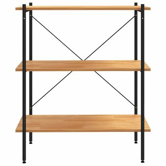 3-laags stellingkast zwart en eiken 80x40x92 cm 3