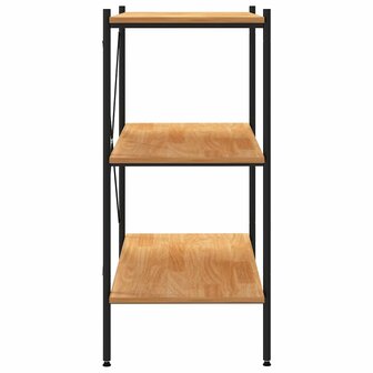 3-laags stellingkast zwart en eiken 80x40x92 cm 4