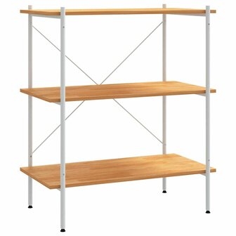 Opbergrek 3-laags 80x40x92 cm wit en eikenkleurig 2