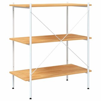 Opbergrek 3-laags 80x40x92 cm wit en eikenkleurig 5