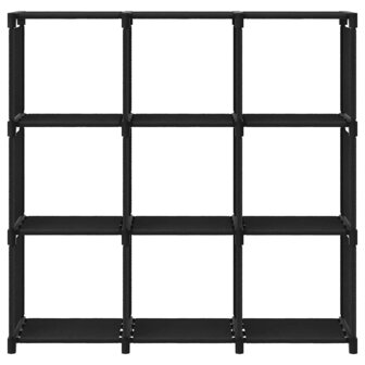 Kast met 9 vakken 103x30x107,5 cm stof zwart 2