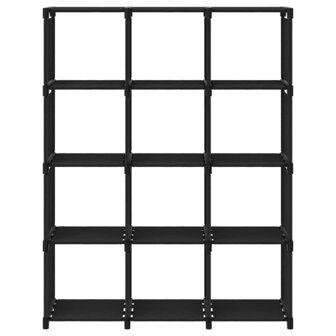 Kast met 12 vakken 103x30x141 cm stof zwart 2
