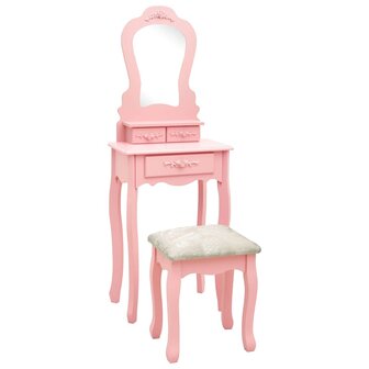 Kaptafelset met kruk 50x59x136 cm paulowniahout roze 1