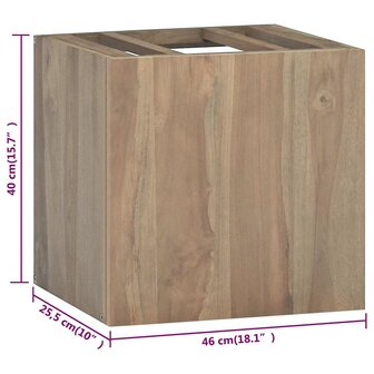 Badkamerwandkast 46x25,5x40 cm massief teakhout 7