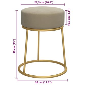 Hocker rond fluweel donkergrijs 6