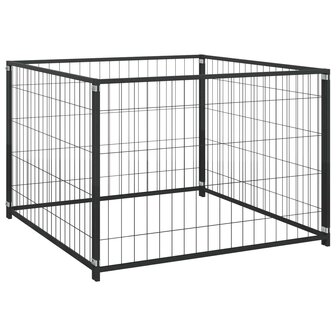 Hondenkennel 300x100x70 cm staal zwart 3
