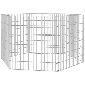 Dierenverblijf 6 panelen 54x60 cm gegalvaniseerd ijzer 4