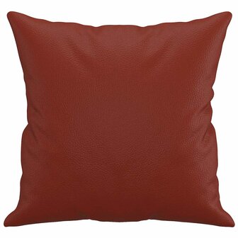 Sierkussens 2 st 40x40 cm kunstleer wijnrood 4