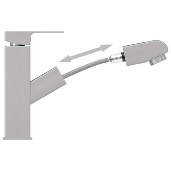 Wastafelkraan met uittrekfunctie 157x172 mm zilverkleurig 5
