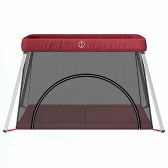 Babybox met matras linnen rood 3