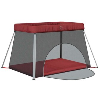 Babybox met matras linnen rood 4
