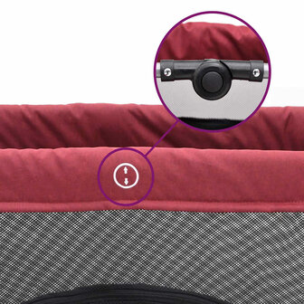 Babybox met matras linnen rood 7