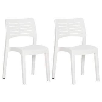 Tuinstoelen 2 st polypropeen wit 2