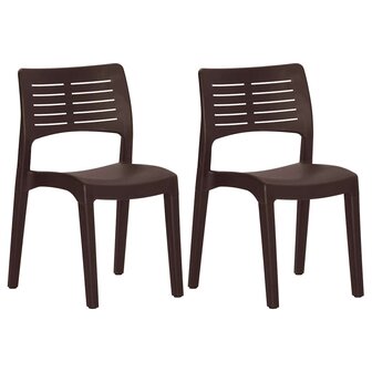 Tuinstoelen 2 st polypropeen mokkakleurig 2