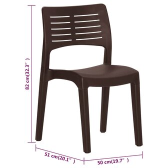 Tuinstoelen 2 st polypropeen mokkakleurig 9