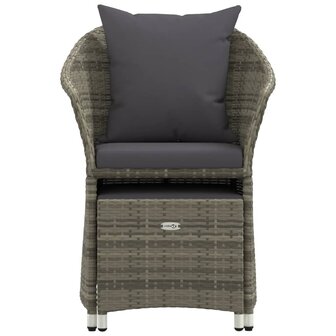 2-delige Loungeset met kussens poly rattan grijs 5