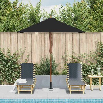 Parasol met houten paal 150x200 cm zwart 3