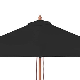 Parasol met houten paal 150x200 cm zwart 7