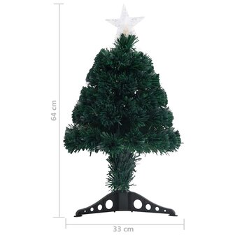 Kunstkerstboom met standaard en LED 64 cm glasvezel 8