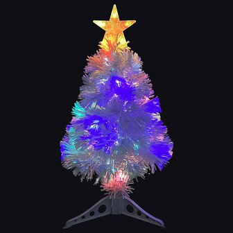Kunstkerstboom met verlichting 64 cm glasvezel wit 4