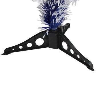 Kunstkerstboom met verlichting 64 cm glasvezel wit en blauw 7