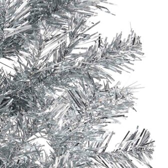 Kunstkerstboom half met standaard smal 180 cm zilverkleurig 8