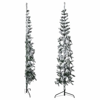 Kunstkerstboom half met sneeuw smal 180 cm 5